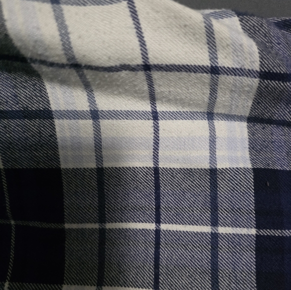 Blue and White Checkered Flannel Shirt - Picture 6 of 7
